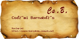 Csémi Barnabás névjegykártya