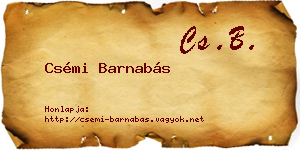 Csémi Barnabás névjegykártya