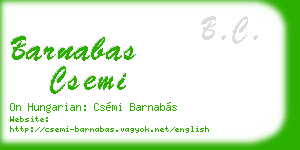 barnabas csemi business card