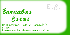 barnabas csemi business card